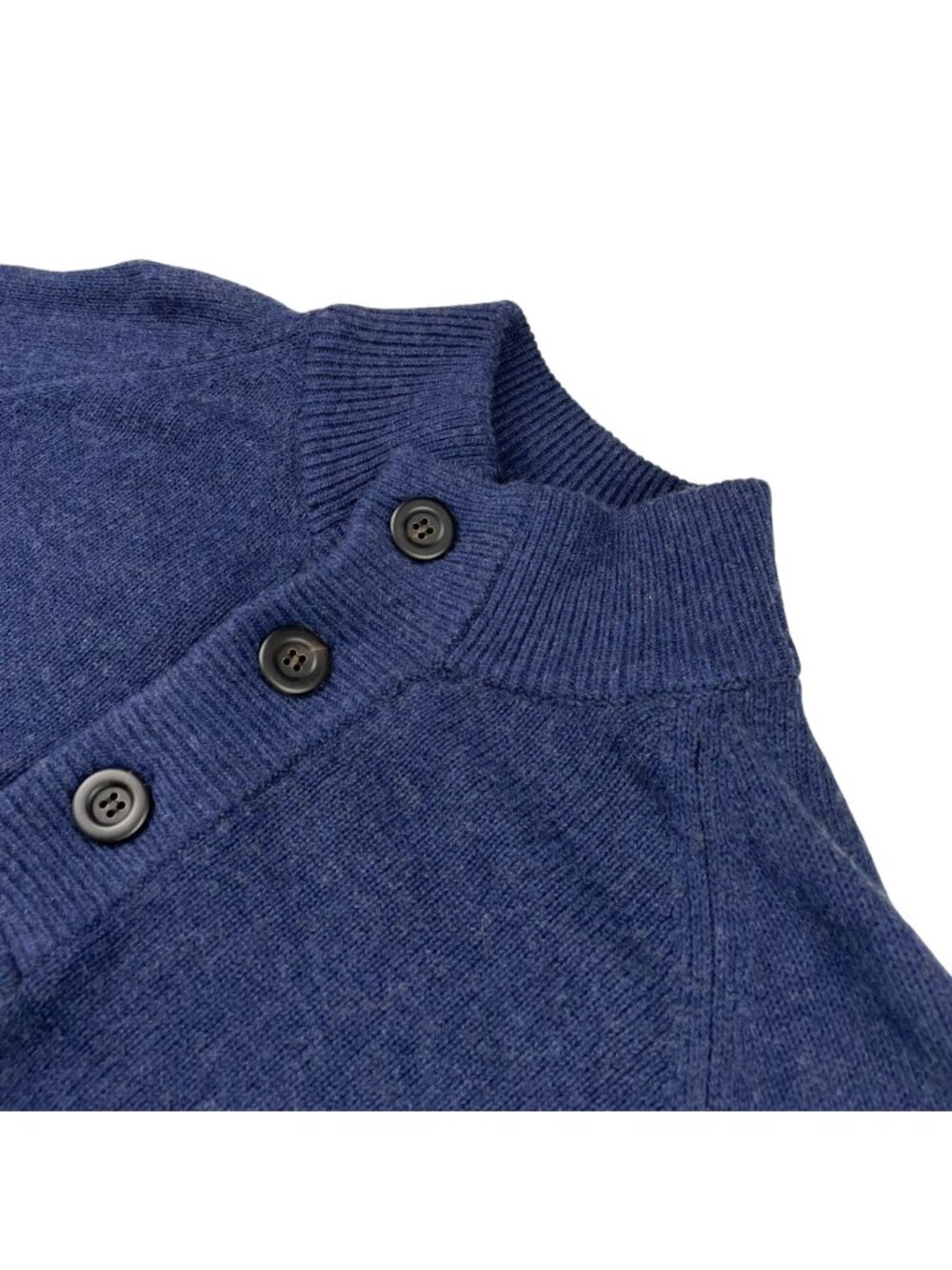 UNTUCKit Men’s Cotton/Wool Mock Neck Henley Sweater Navy Blue • Medium